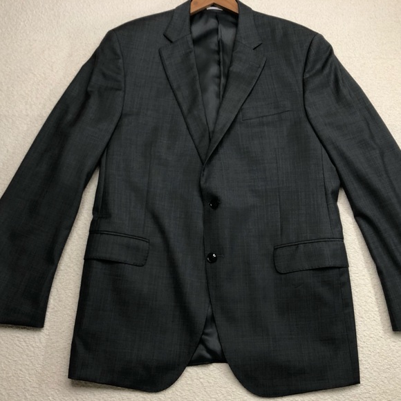 Peter Millar Mens 100% Wool Blazer Made in Canada Size 44 Long Charcoal Gray - Picture 3 of 10